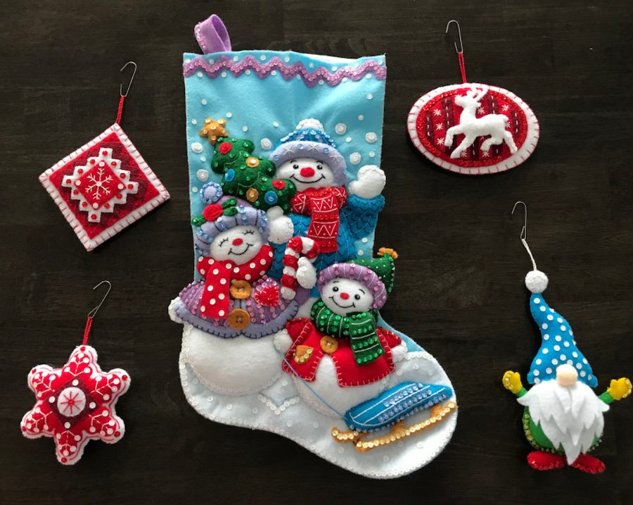 These are some of the projects Ella worked on in term 2, sewing a stocking and ornaments.